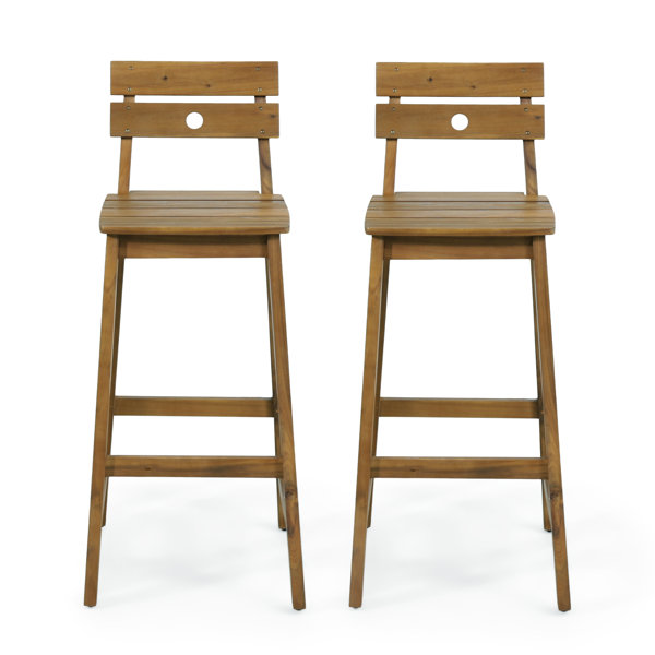 Mistana™ Caudell Acacia Wood Barstools (Set Of 2) Wayfair